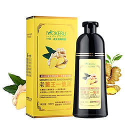 MADAME FIN MOKERU Ginger Black Hair Shampoo Magic 5 minutes natural black hair dye Component Healthier Smell More Fragrant LongerLasting Color