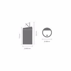 Brabantia 60 Litre Large Kitchen Touch Bin (Brilliant Steel/Matt Black Lid) Removable Lid, Soft-Touch Open, Easy Clean Rubbish Food Waste Bin