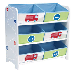 Vehicles Kids Bedroom Storage Unit with 6 Bins by HelloHome, 60 cm x 63.5 cm x 30 cm