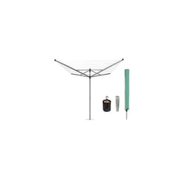 Brabantia - Lift-O-Matic - 50 Metres of Clothes Line - Adjustable in Height - UV-Resistant & Non-Slip Lining - Umbrella System - with Ground Spike 45