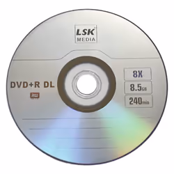 DVD+R DL Double Layer Logo 8X 8.5GB 240min Video - LSK Media Logo Top 50 Pack in Spindle | Blank DVDs for Burning Video | DV ...