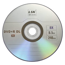 DVD+R DL Double Layer Logo 8X 8.5GB 240min Video - LSK Media Logo Top  50 Pack in Spindle | Blank DVDs for Burning Video | DVD Discs Blank |