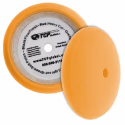 TCP Global 8"" Orange Foam Buffing Pad Coarse Cutting Polish Hook & Lo