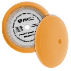 TCP Global 8"" Orange Foam Buffing Pad Coarse Cutting Polish Hook & Lo