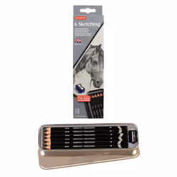 Derwent Sketching Pencils, Set of 6 with Sharpener, Professional Quality, 700836