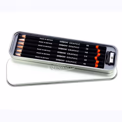 Derwent Graphic Graphite Drawing Pencils, Set of 6 with Sharpener, Professional Quality, 700835