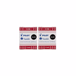 Namiki IC100 Fountain Pen Ink Cartridge, Black, 12 Cartridges per Pack (Pack of 2)