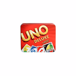 UNO Deluxe Card Game for with 112 Card Deck, Scoring Pad and Pencil, Kid Teen & Adult Game Night for 2 to 10 Players, Makes a ...