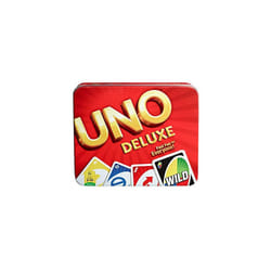UNO Deluxe Card Game for with 112 Card Deck, Scoring Pad and Pencil, Kid Teen & Adult Game Night for 2 to 10 Players, Makes a Great Gift for 7 Year Ol