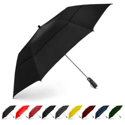 EEZ-Y Golf Umbrella - 58 Inch Windproof Rain Umbrellas w/Double Canopy - Compact  Portable & Break Resistant for Travel - Black