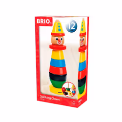 BRIO Infant & Toddler 30120 - Stacking Clown - 9 Piece Wood Stacking Toy for Kids Ages 1 and Up