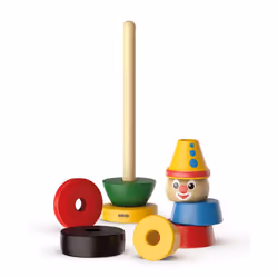 BRIO Infant & Toddler 30120 - Stacking Clown - 9 Piece Wood Stacking Toy for Kids Ages 1 and Up