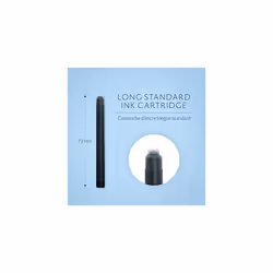 Waterman Fountain Pen Refill Ink Cartridges | Long Standard | Intense Black | 8 Count