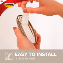 Command Large Traditional Plastic Hook  Brushed Nickel  1-Hook  2-Strips  Organize Damage-Free