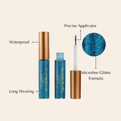 EPILYNX by Dr. Liia Hypoallergenic Eyeliner  Glitter Liquid Eyeliner I Gluten Free and Vegan for Sensitive Skin (8: Blue)