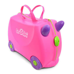 Trunki Ride-On Kids Suitcase  Tow-Along Toddler Luggage  Carry-On Cute Bag with Wheels  Airplane Travel Essentials: Trixie Girl Pink