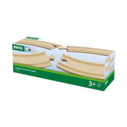 BRIO World 33342 - Large Curved Wooden Tracks | 4-Piece Toy Train Set Extension | Compatible with All BRIO Railway Toys | Safety Tested and Approved |
