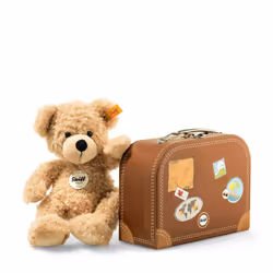 Steiff Fynn In Suitcase Tan 11 inches