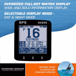 STANDARD HORIZON HX890BK VHF-HH, 6 Watt, w/GPS&FM Rcvr