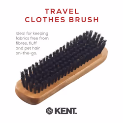 Kent CC2 Finest 100% Handcrafted Black Boar Bristle Cherrywood Clothes Brush and Travel Size Lint Remover for Cashmere  Wool  and Silk - Sweater Fuzz