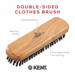 Kent CC2 Finest 100% Handcrafted Black Boar Bristle Cherrywood Clothes Brush and Travel Size Lint Remover for Cashmere  Wool  and Silk - Sweater Fuzz