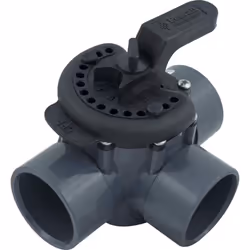 Pentair 263028 Three Port Diverter Valve with 2"""""""" PVC Pipe - Grey