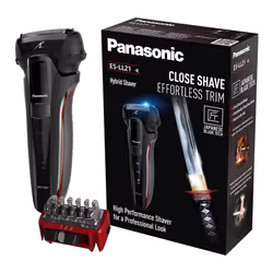 Panasonic ES-LL21 Hybrid Wet & Dry Electric 3-Blade Shaver with Trim Attachment