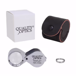 Quality Optics USA Folding Jewelers Loupe Pocket Magnifier (10X Hasting Triplet)