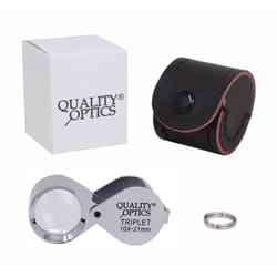 Quality Optics USA Folding Jewelers Loupe Pocket Magnifier (10X Hasting Triplet)