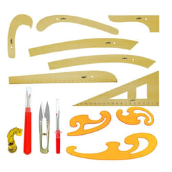 FDM 14 Piece Wooden Fashion Drawing Ruler Curved and Straight Ruler Models for Tailors  modelists  Designers and Pattern Makers Textile Wooden Riga Ru