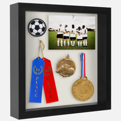 Americanflat 11x11 Shadow Box Frame in Black with Soft Linen Back - Engineered Wood with Shatter-Resistant Glass  and Hanging Hardware for Wall and Ta