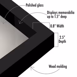 Americanflat 11x11 Shadow Box Frame in Black with Soft Linen Back - Engineered Wood with Shatter-Resistant Glass  and Hanging Hardware for Wall and Ta