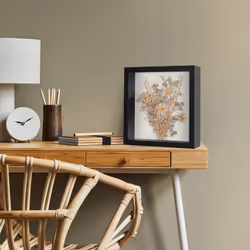 Americanflat 11x11 Shadow Box Frame in Black with Soft Linen Back - Engineered Wood with Shatter-Resistant Glass  and Hanging Hardware for Wall and Ta