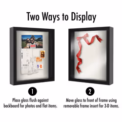 Americanflat 11x14 Shadow Box Frame with Shatter-Resistant Glass - Silhouette Collection - Large Shadow Box Display Case for Tabletop and Wall Display