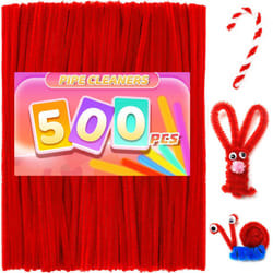 Praisebank 500pcs Red Pipe Cleaners  Pipe Cleaners  Pipe Cleaners for Crafts.