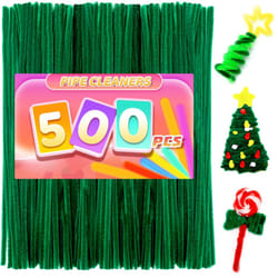 Praisebank 500pcs Christmas Green Pipe Cleaners  Pipe Cleaners  Pipe Cleaners for Crafts.