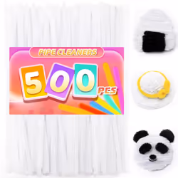 Praisebank 500pcs White Pipe Cleaners  Pipe Cleaners  Pipe Cleaners for Crafts.