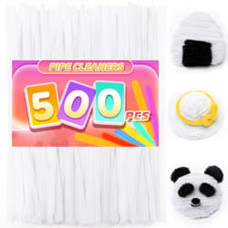 Praisebank 500pcs White Pipe Cleaners  Pipe Cleaners  Pipe Cleaners for Crafts.