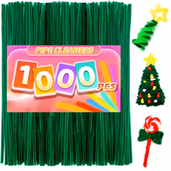 Praisebank 1000pcs Christmas Green Pipe Cleaners  Pipe Cleaners  Pipe Cleaners for Crafts.