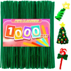 Praisebank 1000pcs Christmas Green Pipe Cleaners  Pipe Cleaners  Pipe Cleaners for Crafts.