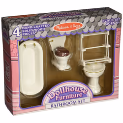 Melissa & Doug Doll-House Furniture- Bathroom Set