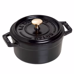 Staub Cast Iron 0.25-qt Mini Round Cocotte - Matte Black Made in France