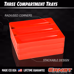Ernst Tool Garage Organizer Tray  Green  3-Compartments
