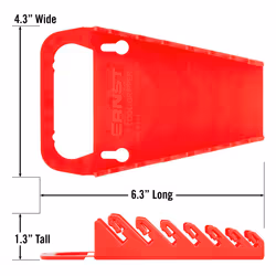 Ernst Manufacturing 5080 7-Wrench Gripper Portable Wrench Organizer - Easy Single-Handed Operation  Fits 1/4"""" to 5/8"""" & 6-12 mm  Red