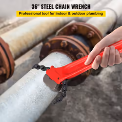 Mophorn Heavy Duty Oil Filter Chain Wrench, 36 inch, Double-Jaw & Anti-Skip Teeth, Ergonomic Handle, Rustproof Chain 30 inch