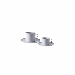A di Alessi 314Inch Platebowlcup Mug  White Porcelain  Set of 4