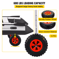 VEVOR Boat Launching Wheels, 12" Boat Transom Launching Wheel, 600 LBS Loading Capacity Inflatable Boat Launch Wheels, Aluminium Alloy Transom Launch