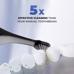 Hammer Ultra Flow 2.0 Electric Toothbrush and 2 Replaceable Brush Heads unisex, 3 Brushing Modes, Rechargeable Battery, Waterproof, Soft Brist - Black