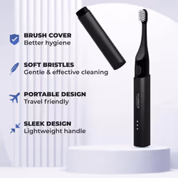 Hammer Ultra Flow 2.0 Electric Toothbrush and 2 Replaceable Brush Heads unisex, 3 Brushing Modes, Rechargeable Battery, Waterproof, Soft Brist - Black