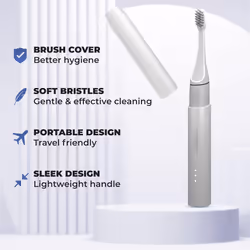 Hammer Ultra Flow 2.0 Electric Toothbrush and 2 Replaceable Brush Heads unisex, 3 Brushing Modes, Rechargeable Battery, Waterproof, Soft Brist - White